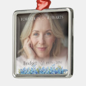 Forever In Our Hearts Forget-me-nots Remembrance メタルオーナメント (左)