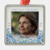 Forever In Our Hearts Forget-me-nots Remembrance メタルオーナメント (正面)