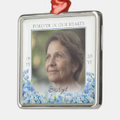 Forever In Our Hearts Forget-me-nots Remembrance メタルオーナメント (左)