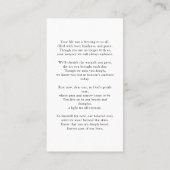 Forever in Our Hearts Funeral Memorial Prayer Card 名刺 (裏面)