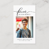 Forever in Our Hearts Funeral Memorial Prayer Card 名刺 (正面)