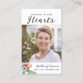Forever In Our Hearts Funeral Prayer Photo Card 名刺 (正面)