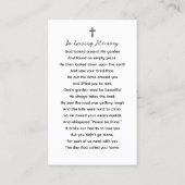 Forever In Our Hearts Funeral Prayer Photo Card 名刺 (裏面)