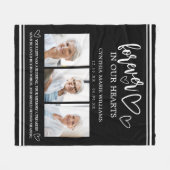 Forever In Our Hearts Memorial Photo Collage フリースブランケット (正面(横))