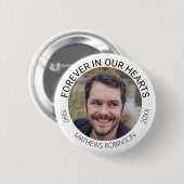 Forever in our hearts Memorial Tribute Funeral 缶バッジ (正面&裏面)