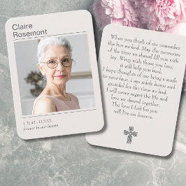 Forever In Our Hearts Modern Cross Prayer Card 名刺
