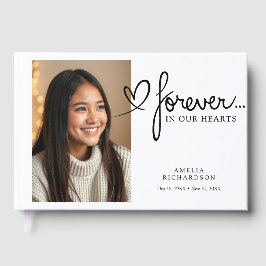 Forever In Our Hearts Modern Photo Memorial ゲストブック
