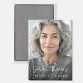 Forever in our hearts modern script name memorial マグネット (正面/裏面)