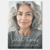 Forever in our hearts modern script name memorial マグネット (正面)