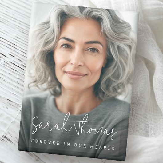 Forever in our hearts modern script name memorial マグネット