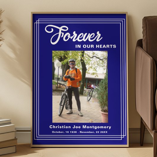 Forever in our Hearts Navy Blue photo ポスター