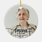Forever In Our Hearts Personalized Photo Memorial セラミックオーナメント (裏面)