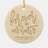 Forever In Our Hearts Personalized Photo Memorial セラミックオーナメント (正面)