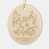 Forever In Our Hearts Personalized Photo Memorial セラミックオーナメント (左)