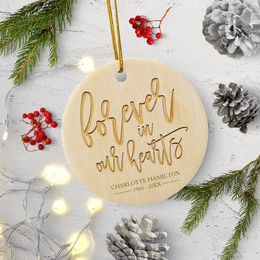 Forever In Our Hearts Personalized Photo Memorial セラミックオーナメント