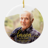 Forever In Our Hearts Personalized Photo Memorial セラミックオーナメント (裏面)
