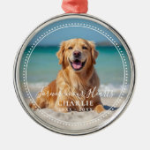 Forever in our Hearts Pet Memorial Name Photo メタルオーナメント (正面)