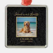Forever in our Hearts Pet Memorial Name Photo メタルオーナメント (正面)