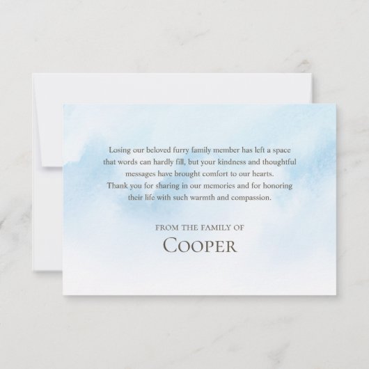 Forever in our hearts Pet memorial photo サンキューカード (裏面)