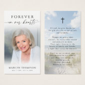 Forever in Our Hearts Photo Beach Prayer Cards (正面&裏面)