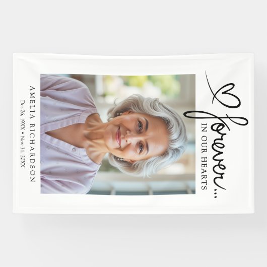 Forever In Our Hearts Photo Funeral Anniversaries 横断幕 (横)