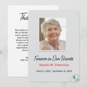 Forever in Our Hearts Photo Funeral Memorial サンキューカード (正面/裏面)