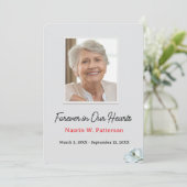Forever in Our Hearts Photo Funeral Memorial サンキューカード (スタンド正面)