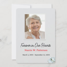 Forever in Our Hearts Photo Funeral Memorial サンキューカード