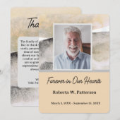 Forever in Our Hearts Photo Funeral Memorial サンキューカード (正面/裏面)