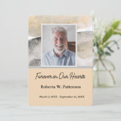 Forever in Our Hearts Photo Funeral Memorial サンキューカード (スタンド正面)