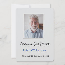 Forever in Our Hearts Photo Funeral Memorial サンキューカード