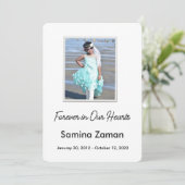 Forever in Our Hearts Photo Funeral Memorial サンキューカード (スタンド正面)
