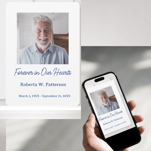 Forever in Our Hearts Photo Funeral Memorial サンキューカード