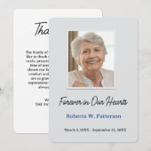 Forever in Our Hearts Photo Funeral Memorial サンキューカード (正面/裏面)