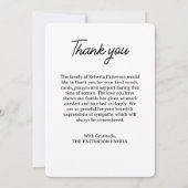 Forever in Our Hearts Photo Funeral Memorial サンキューカード (裏面)