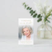 Forever in Our Hearts Photo Funeral Prayer Card 名刺 (スタンド正面)