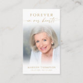 Forever in Our Hearts Photo Funeral Prayer Card 名刺 (正面)