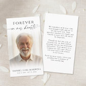 Forever In Our Hearts Photo Funeral Prayer Card 名刺