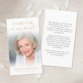 Forever in Our Hearts Photo Funeral Prayer Card 名刺
