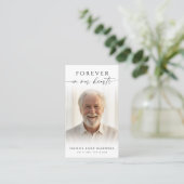 Forever In Our Hearts Photo Funeral Prayer Card 名刺 (スタンド正面)