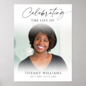 Forever in Our Hearts Photo Funeral Welcome Sign ポスター (正面)