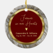 Forever in Our Hearts Photo Keepsake セラミックオーナメント (裏面)