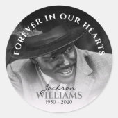 Forever In Our Hearts | Photo Memorial Funeral ラウンドシール (正面)