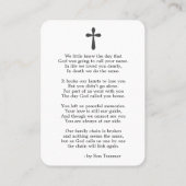 Forever in our Hearts Photo Prayer Card 名刺 (裏面)