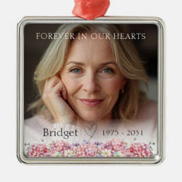 Forever In Our Hearts Pink Hydrangea Remembrance メタルオーナメント