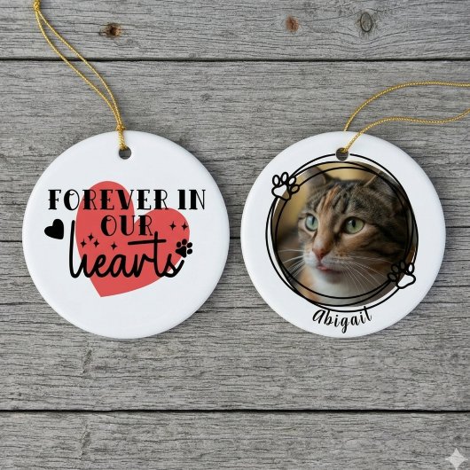 Forever In Our Hearts Red Graphic セラミックオーナメント