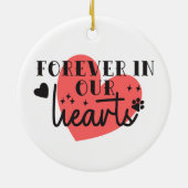 Forever In Our Hearts Red Graphic セラミックオーナメント (裏面)