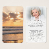Forever in Our Hearts Sunset Photo Memorial Card (正面&裏面)