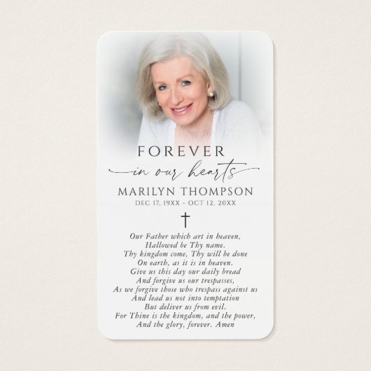 Forever in Our Hearts Sunset Photo Memorial Card (裏面)
