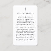 "Forever in our Hearts" Tree of Life Photo Prayer  名刺 (裏面)